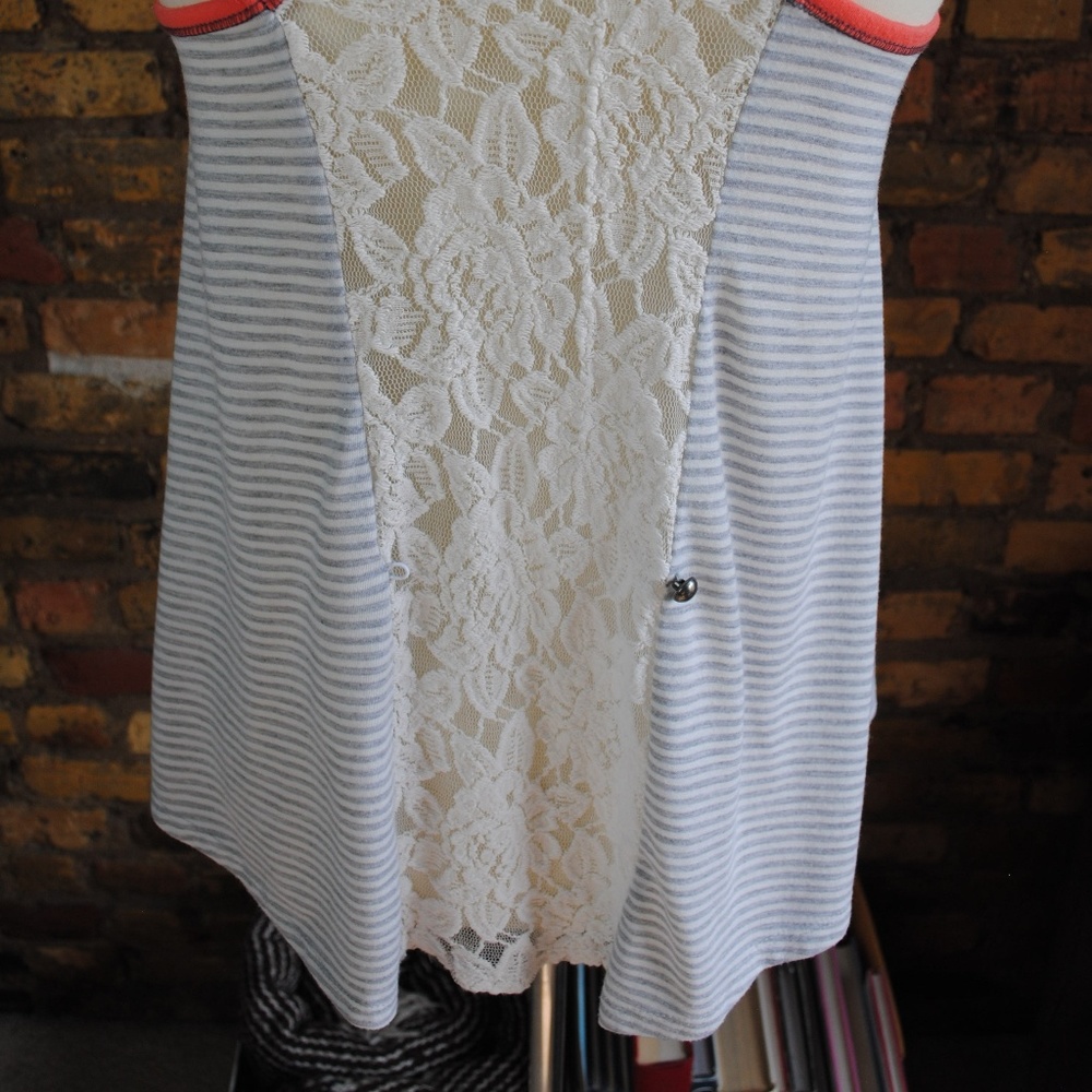 REWIND Striped Lace Back Tank - Picture 5 of 7